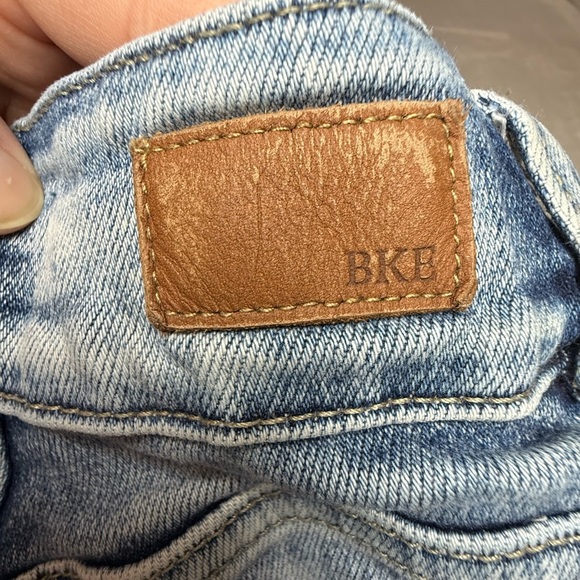 BKE Blue Distressed Jean Shorts with Elastic Adjustable Waistband - Picture 7 of 11